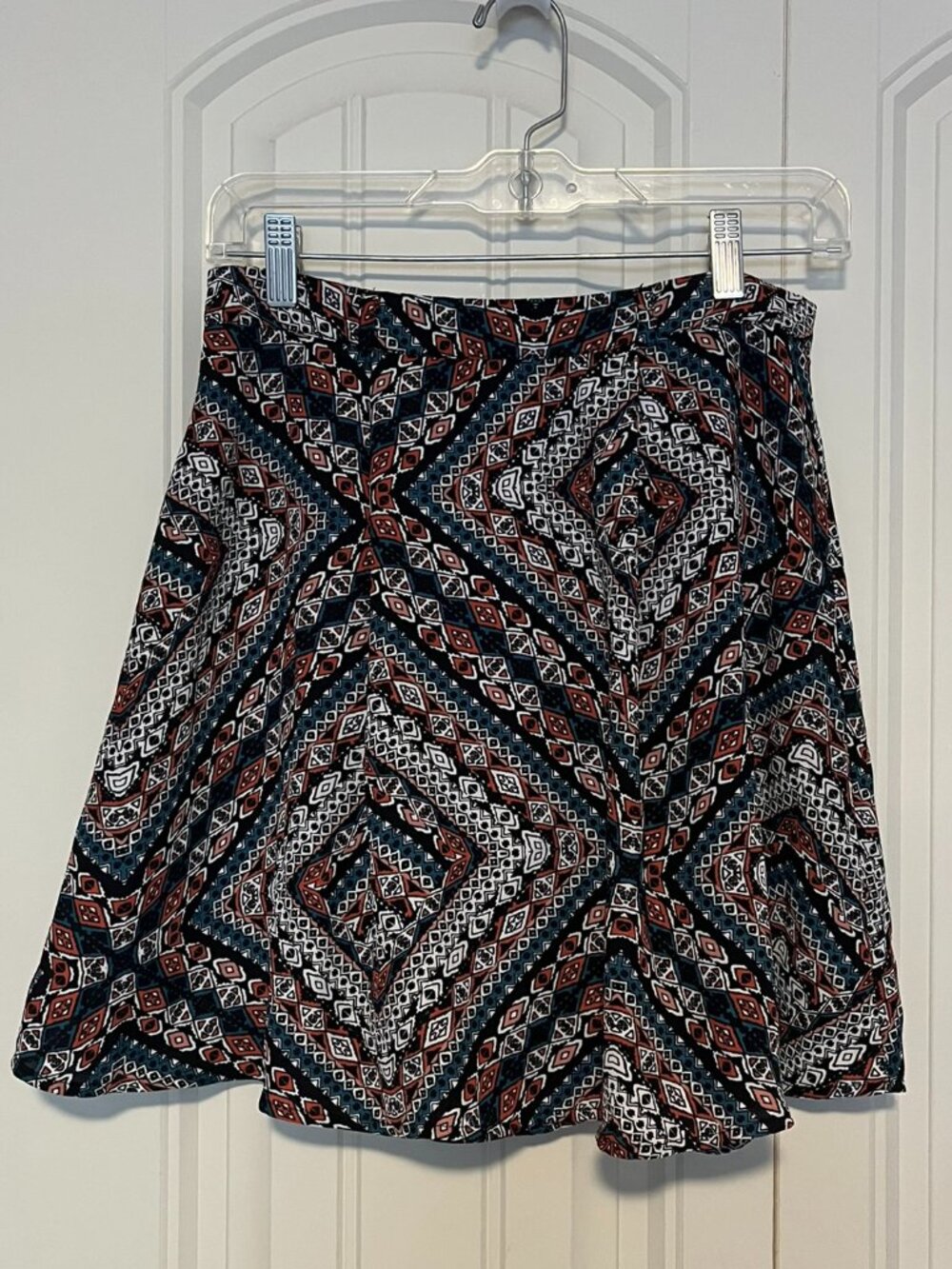 Dynamite Geometric Print A-Line Mini Skirt Small
